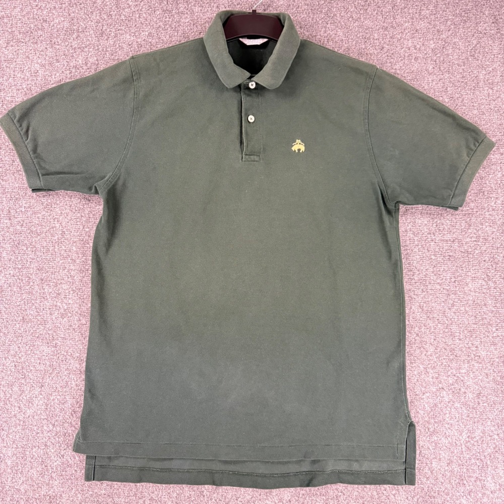 Brooks Brothers Golden Fleece Polo Shirt Men Large Green Cotton Vintage USA Made